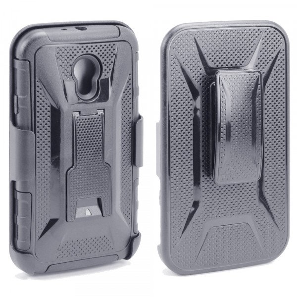 Wholesale Motorola Moto G (3rd) Holster Combo Belt Clip Case (Black)